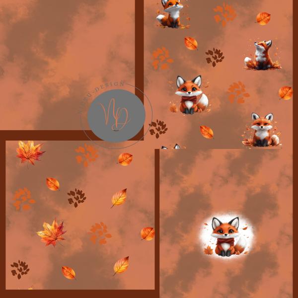 Exclusives Digitales Stoffdesign - Autumn Fox Paket